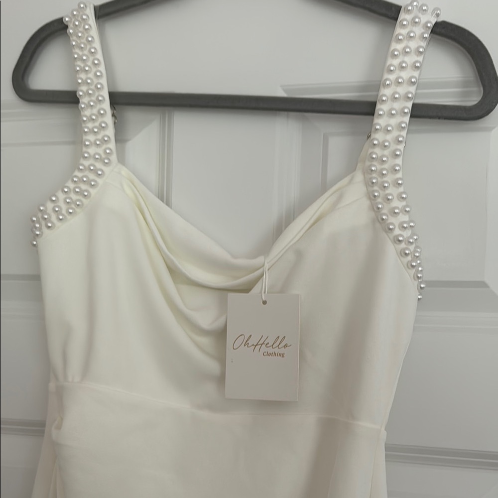 Oh Hello - SALENA PEARL DETAIL BODYCON MIDI DRESS - Large - Picture 4 of 4